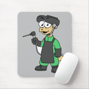 Illustration Of A Stegosaurus Welder. Mouse Pad