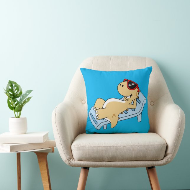 Illustration Of A Sunbathing Tyrannosaurus Rex. Cushion (Chair)