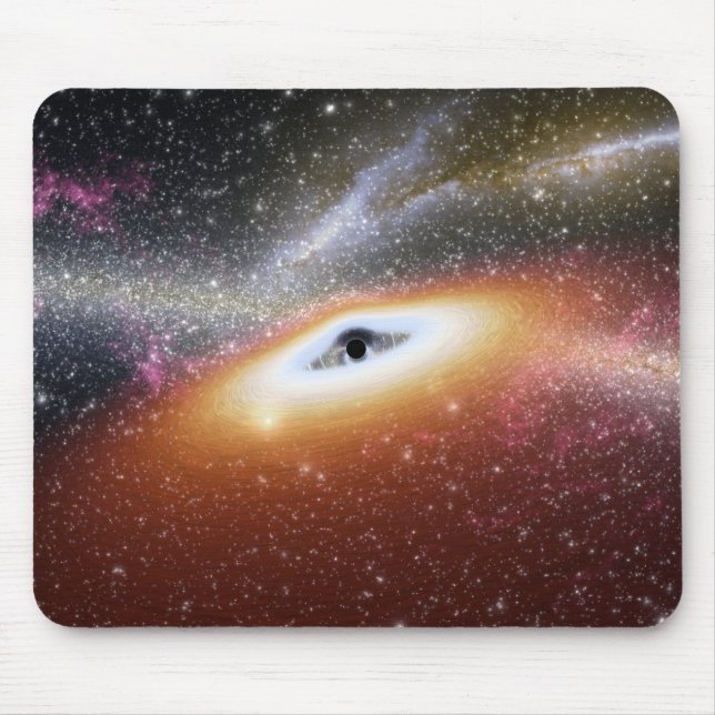 Illustration of a supermassive black hole mouse pad (Front)