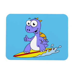 Illustration Of A Surfing Spinosaurus. Magnet