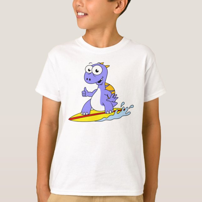 Illustration Of A Surfing Spinosaurus. T-Shirt (Front)