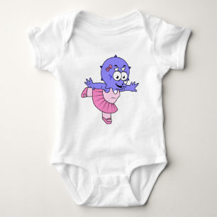 Illustration Of A Triceratops Ballet Dancer. Baby Bodysuit
