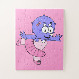 Illustration Of A Triceratops Ballet Dancer. Jigsaw Puzzle