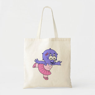 Illustration Of A Triceratops Ballet Dancer. Tote Bag