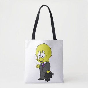 Illustration Of A Triceratops Businessman. Tote Bag