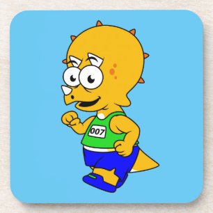 Illustration Of A Triceratops Runner. Coaster