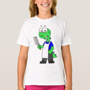Illustration Of A Tyrannosaurus Rex Butcher. T-Shirt