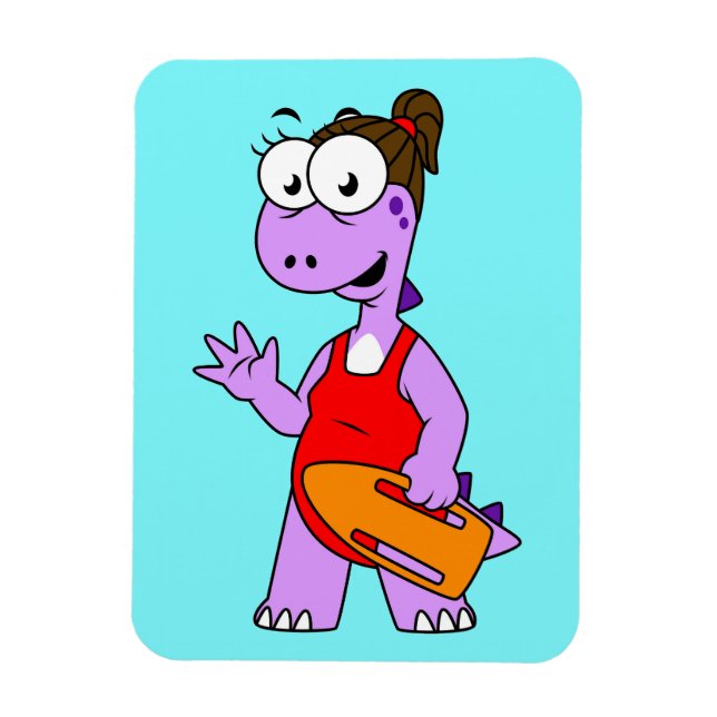 Illustration Of A Tyrannosaurus Rex Lifeguard. Magnet (Vertical)