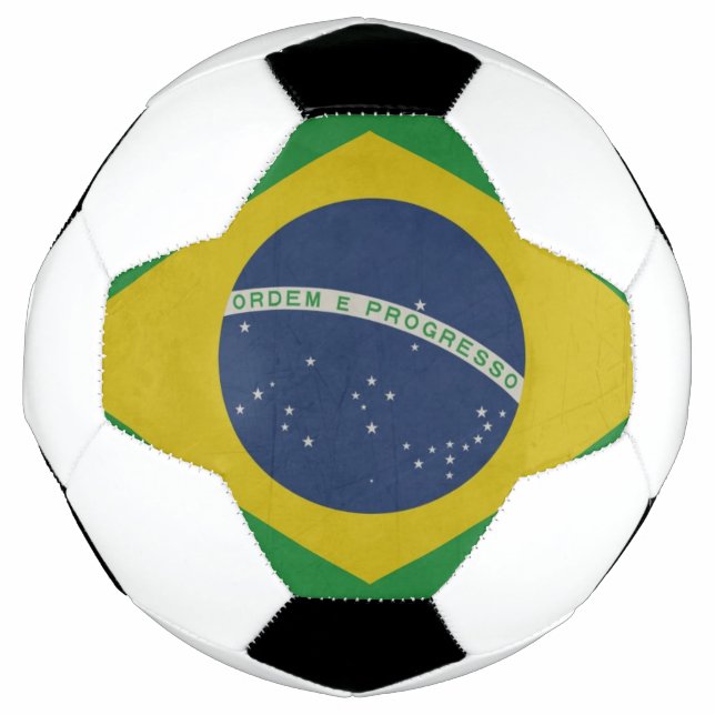Illustration of abstract grunge flag of Brazil Soccer Ball (Front)