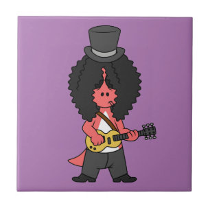 Illustration Of An Allosaurus Dressed As Rock Star Ceramic Tile