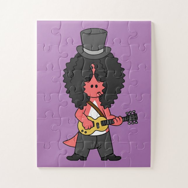 Illustration Of An Allosaurus Dressed As Rock Star Jigsaw Puzzle (Vertical)