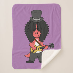 Illustration Of An Allosaurus Dressed As Rock Star Sherpa Blanket