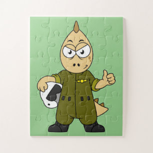 Illustration Of An Allosaurus Jet Pilot. Jigsaw Puzzle