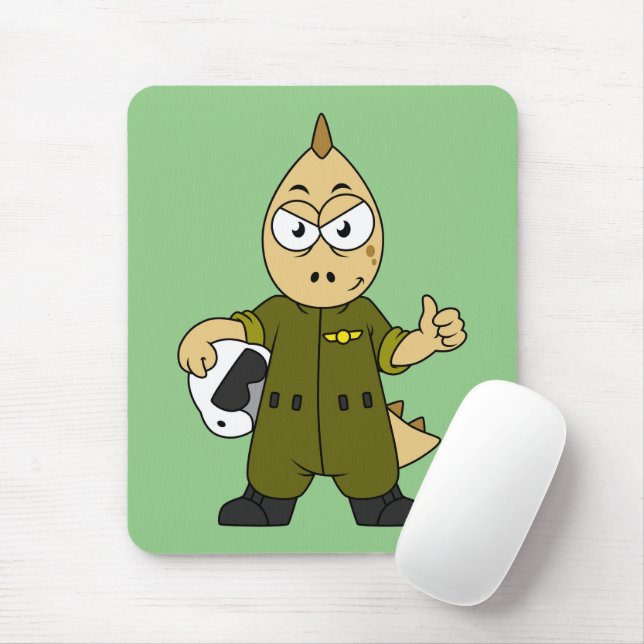 Illustration Of An Allosaurus Jet Pilot. Mouse Pad (With Mouse)