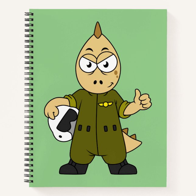 Illustration Of An Allosaurus Jet Pilot. Notebook (Front)