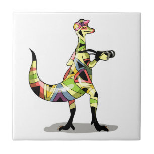 Illustration Of An Iguanodon Photographer. Ceramic Tile