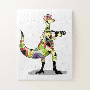 Illustration Of An Iguanodon Photographer. Jigsaw Puzzle
