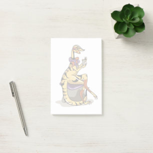 Illustration Of An Iguanodon Polishing Her Nails. Post-it Notes