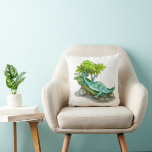 Illustration Of An Iguanodon Sunbathing. Cushion