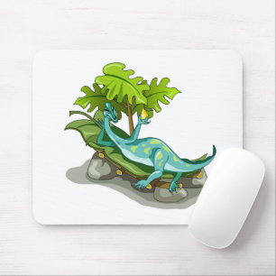Illustration Of An Iguanodon Sunbathing. Mouse Pad
