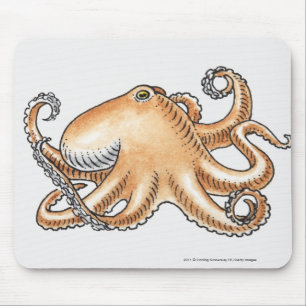 Illustration of an octopus mouse pad