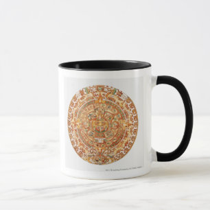 Illustration of Aztec sun stone Mug
