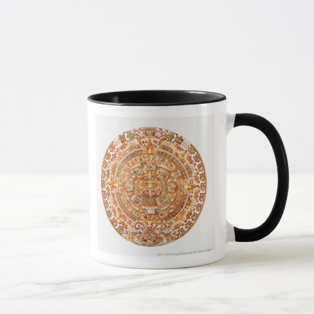 Illustration of Aztec sun stone Mug (Right)