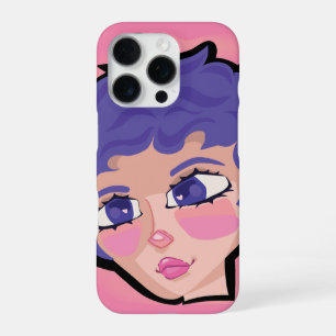 illustration of beautiful girl with short hair iPhone 16 pro case