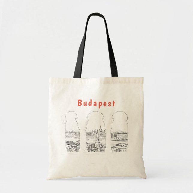 Illustration of Budapest and hungarian parliament Tote Bag (Front)