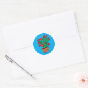 Illustration of cacti  classic round sticker