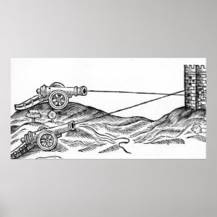 Illustration of Cannon Fire Poster