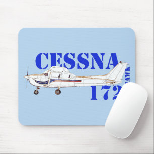 Illustration of Cessna 172 Skyhawk Aeroplane Desig Mouse Pad