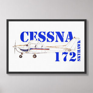 Illustration of Cessna 172 Skyhawk Aeroplane Desig Photo Print