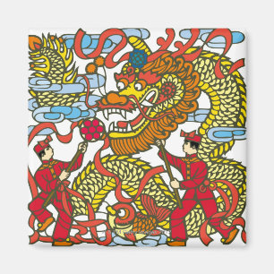 Illustration of Chinese dragon in Chinese New Magnet