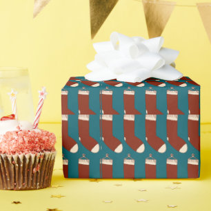 Illustration of Christmas stockings. Wrapping Paper
