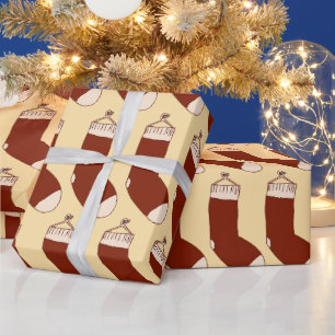 Illustration of Christmas stockings. Wrapping Paper