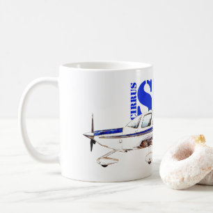 Illustration Of Cirrus SR22 Light Aircraft Design Coffee Mug