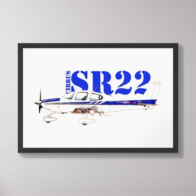 Illustration Of Cirrus SR22 Light Aircraft Design Photo Print (Creator Uploaded)