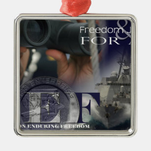 Illustration of crew members metal tree decoration