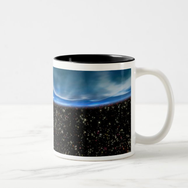 Illustration of Earth's horizon Two-Tone Coffee Mug (Right)