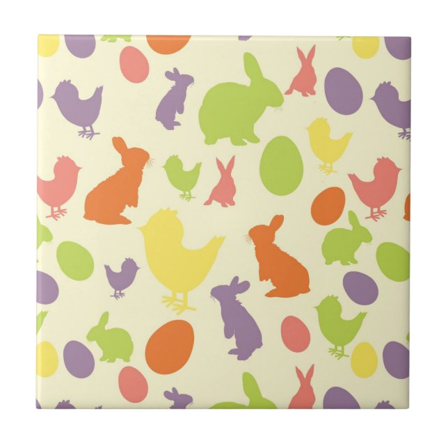Illustration of Easter background Ceramic Tile (Front)
