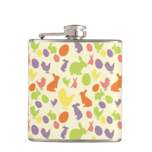Illustration of Easter background Hip Flask