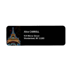 Illustration of Eiffel Tower - Paris, France Return Address Label