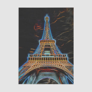 Illustration of Eiffel Tower - Paris, France Tissue Paper