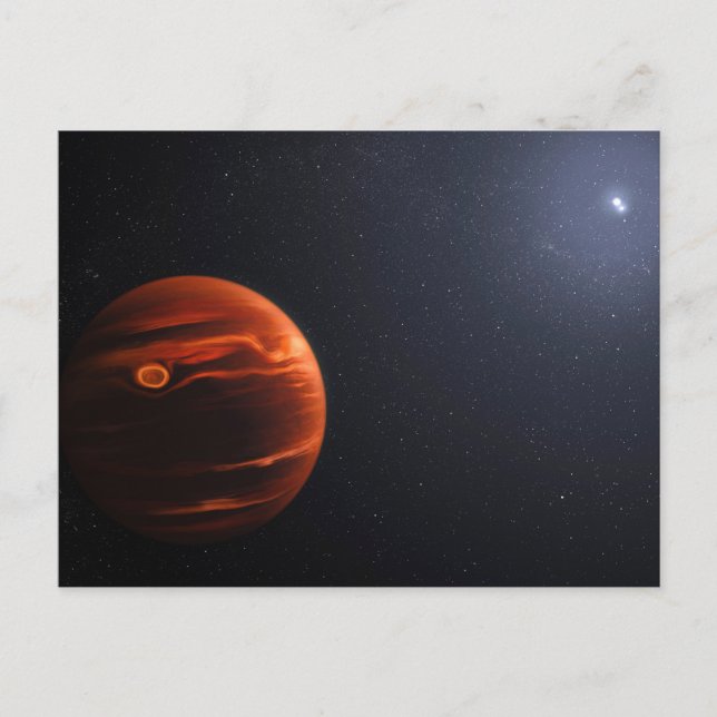 Illustration Of Exoplanet Vhs 1256 B And Its Stars Postcard (Front)