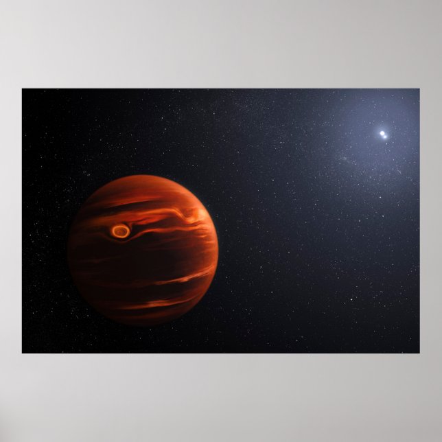 Illustration Of Exoplanet Vhs 1256 B And Its Stars Poster (Front)