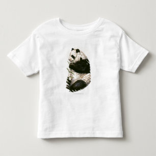Illustration of Giant panda feeding on bamboo Toddler T-Shirt
