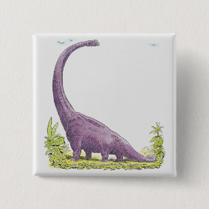 Illustration of Giraffatitan dinosaur 15 Cm Square Badge