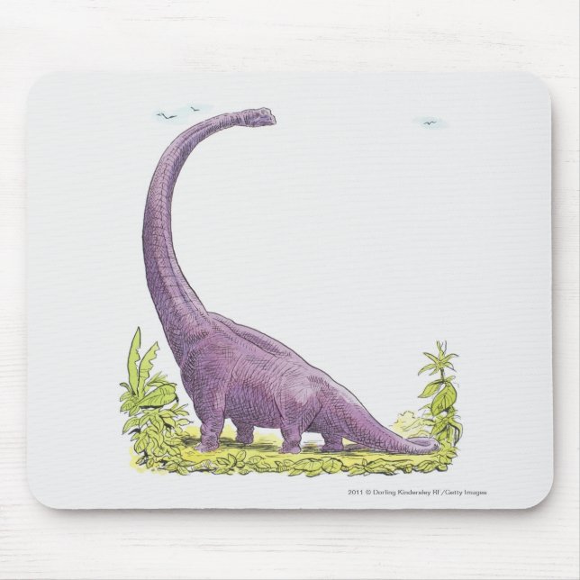 Illustration of Giraffatitan dinosaur Mouse Pad (Front)