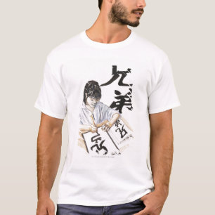 Illustration of girl writing large Chinese script T-Shirt